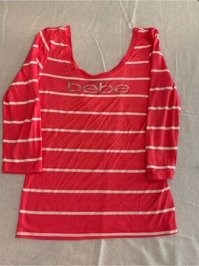 NWT Y2K Bebe long sleeve shirt with Swarovski crystals